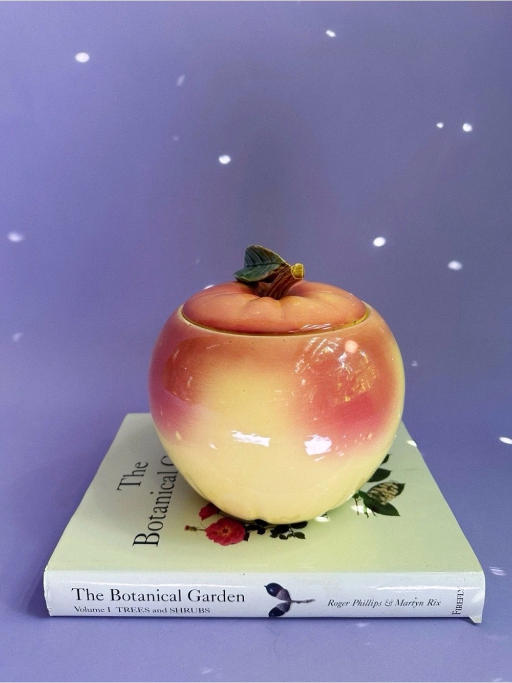 McCoy Blushing Yellow Apple / Peach Cookie Jar Ceramic Vintage MCM